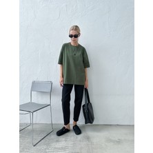 Vesado Kadın Haki Oversize T-Shirt