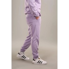 Fitgo Unısex 3 Iplik Şardonlu Lila Jogger Eşofman