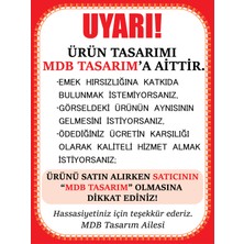 MDB Tasarım Kahve Temalı 4'lü Duvar Dekoru Yapışkanlı Mdf Tablo (15X15 Cm)