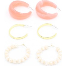 Chantaky 092 2002 Üçlü Küpe Seti Pudra Tek Ebat