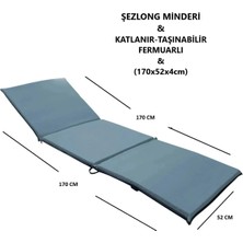 Minderistan Katlanır Şezlong Minderi - Fermuarlı ve Taşınabilir Plaj/kamp Yatağı (170X52X4 Cm)