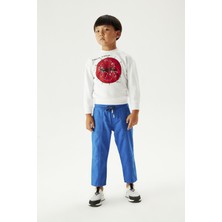 Nebbati Erkek Çocuk Beyaz Sweatshirt 23FW0NB3426