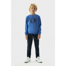 Bikkembergs Erkek Çocuk Mavi Sweatshirt 23FW0BK1829