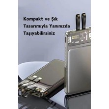 Bakeey 10000 Mah Taşınabilir Dijital Göstergeli Transparan Powerbank Hızlı Şarj Aleti Android Apple Uyumlu