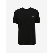 Jeep Siyah Erkek Bisiklet Yaka Baskılı T-Shirt J4SM-TST7245