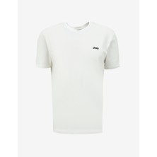 Jeep Kırık Beyaz Erkek Bisiklet Yaka Baskılı T-Shirt J4SM-TST7245