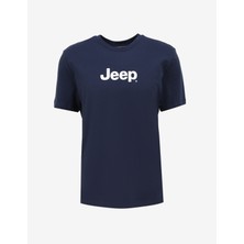 Jeep Lacivert Erkek Bisiklet Yaka Baskılı T-Shirt J4SM-TST7246