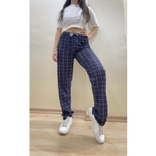 Betimoda Kadın Lastikli Bel %100 Pamuklu Kurdeleli Desenli Pijama Altı