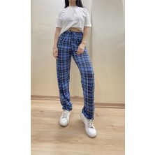 Betimoda Kadın Lastikli Bel %100 Pamuklu Kurdeleli Desenli Pijama Altı