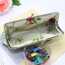 Pdrplnt Microgood Vintage Kadınlar Çiçek Nakış Öpücük Kilit Bozuk Para Cüzdanı Uzun Cüzdan Debriyaj Çanta (Yurt Dışından)