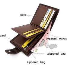 Pdrplnt Marka Erkek Cüzdan Çile Üç Kat Erkek El Çantası Fermuarlı Para Cebi Vintage Para Çantalar Yeni Kart Tutucu Çanta Cartera Hombre (Yurt Dışından)