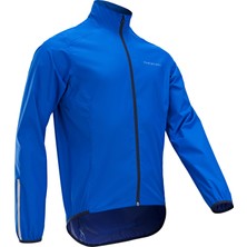 Decathlon Erkek Uzun Kollu Yol Bisikleti Yağmurluğu - Mavi - Rc100