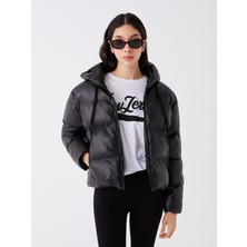 LC Waikiki Xsıde Kadın Kapüşonlu Düz Şişme Mont