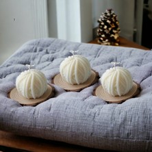 3'Lü Yumak Mum Kokulu Mum Dekoratif Tasarım Beyaz