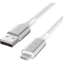 Belkin Smart LED Şarj Kablosu USB - Lightning 4 ft/1.2 Metre Beyaz