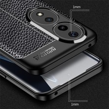 Microcase Honor 90 Leather Serisi Deri Efekt Silikon Kılıf - Siyah AL3337