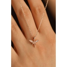 Roza Silver Zirkon Taşlı Rose Minimal Yusufcuk Gümüş Kolye