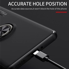 Microcase Oneplus 11 Global Focus Serisi Yüzük Standlı Silikon Kılıf - Siyah AL3363