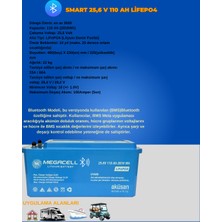 Megacell 25.6V 110AH (Bluetooth) Lifepo4 Lityum Demir Fosfat Akü(Abs Kasa)