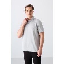 Tommy Life Taş Pamuklu Kalın Yumuşak Dokulu Standart Fit Basic Polo Yaka Erkek T-Shirt - 88348
