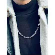 CAPO By Aytaç Yamaç Minimal Zincir Erkek Gümüş Renk Çelik Kolye 65CM 7mm