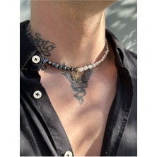 CAPO By Aytaç Yamaç Sirius Kolye Doğal Taş Kolye Siyah ve Beyaz Inci Kolye