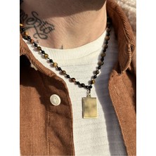 CAPO By Aytaç Yamaç Capo Kaplangözü ve Oniks Taşlı Erkek Kolye Doğal Taş Erkek Kolye