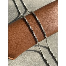 CAPO By Aytaç Yamaç Burgu Model Çelik Örme Zincir Kolye 316L Çelik Kolye Gümüş Rengi
