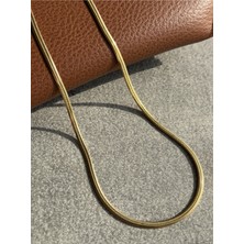 CAPO By Aytaç Yamaç Altın Yassı Italyan Zincir Kolye Paslanmaz Çelik Kolye