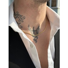 CAPO By Aytaç Yamaç Altın Burgu Zincir Kolye Paslanmaz Altın Rengi Çelik Kalınlık 2mm Uzunluk 50CM