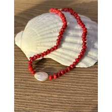 CAPO By Aytaç Yamaç Pirene Kolye Doğal Taş Mercan ve Inci Kolye