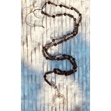 CAPO By Aytaç Yamaç Ares Kolye Doğal Taş Siyah Varisit ve Damarlı Akik Kolye