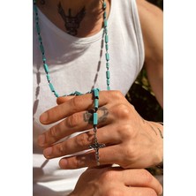 CAPO By Aytaç Yamaç Mavi Turkuaz Doğal Taşlı Kolye