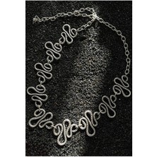 CAPO By Aytaç Yamaç Yılan Figürlü Kolye 60CM Eskitme Gümüş Kaplama