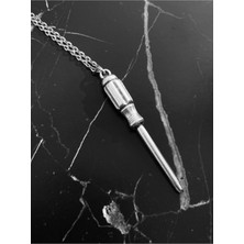 CAPO By Aytaç Yamaç Tornavida Figürlü Eskitme Gümüş Kaplama Kolye