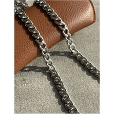 CAPO By Aytaç Yamaç Küba Model Çelik Örme Zincir Kolye 316L Çelik Kolye Gümüş Rengi