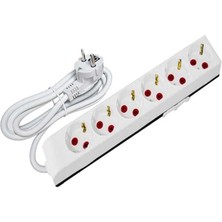 Ay-Ka 22 0600 050 6 Lı Topraklı Grup Priz Çocuk Korumalı 5 Metre