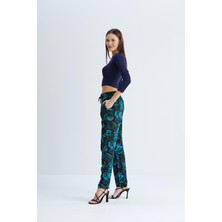 Nurneva Emprime Baskılı Pantolon Sax