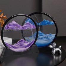 Archive Kum Manzarası Hareketli Kum Sanat Resmi Yuvarlak Kum Saati 3D Dağ Kum Manzarası Hareket Göstergesi Akan Kum Boyama-Sarı (Yurt Dışından)