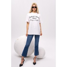 olafre Yazılı Baskılı Kısa Kol T-Shirt, Pamuklu Tişört, Basic, Rahat, Spor,