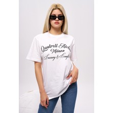 olafre Yazılı Baskılı Kısa Kol T-Shirt, Pamuklu Tişört, Basic, Rahat, Spor,