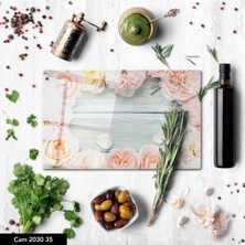 Aylina Baskılı Cam Kesme Tahtası |temperli Cam |  25 x 35 cm