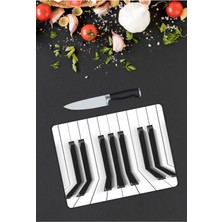 Aylina Piyano Tuşları | Cam Kesme Tahtası |  25 x 35 cm