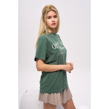 olafre Yazılı Baskılı Kısa Kol T-Shirt, Pamuklu Tişört, Basic, Rahat, Spor,