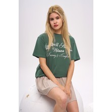 olafre Yazılı Baskılı Kısa Kol T-Shirt, Pamuklu Tişört, Basic, Rahat, Spor,