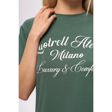 olafre Yazılı Baskılı Kısa Kol T-Shirt, Pamuklu Tişört, Basic, Rahat, Spor,