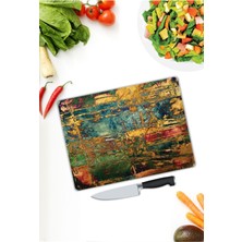 Aylina Renkli Desenler | Cam Kesme Tahtası |  25 x 35 cm