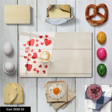 Aylina Cam Kesme Tahtası | Baskılı Kesim Tablası | Temperli | 25 x 35 cm