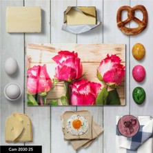 Aylina Cam Kesme Tahtası | Baskılı Kesim Tablası Temperli  25 x 35 cm