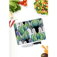 Aylina Renkli Yapraklar | Cam Kesme Tahtası |  25 x 35 cm